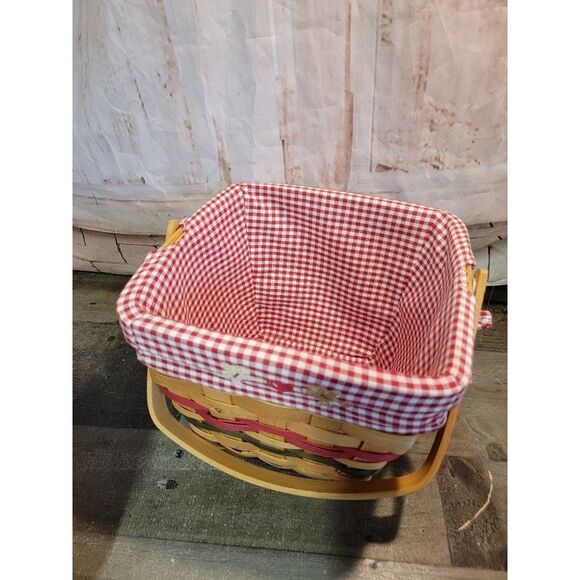 Picnic basket plaid gingerbread men heart Xmas decor - Picture 3 of 7